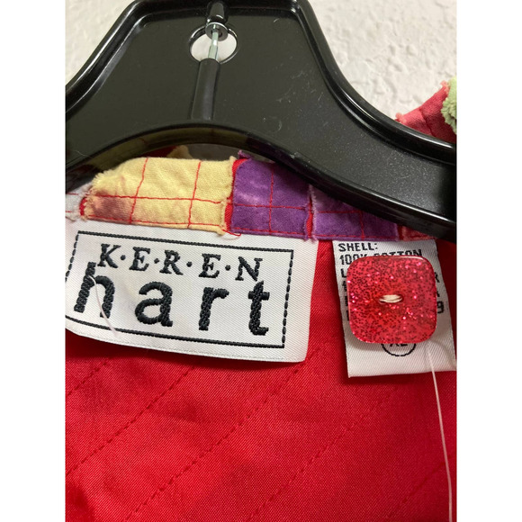 Keren Hart Ribbon Stitch Multicolor Cotton Jacket Shirt Size XL - Picture 4 of 4